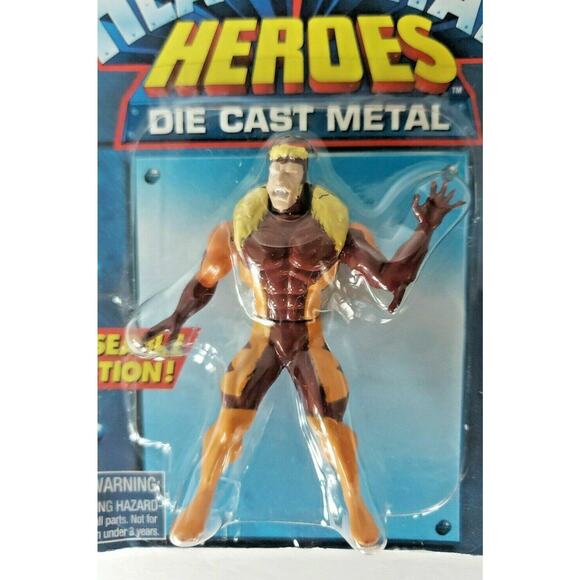 1997 Marvel Comics Toy Biz Heavy Metal Heroes Sabertooth Die Cast Figure SH5 - Picture 2 of 3